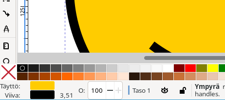 Inkscape-ikkunan vasen alakulma