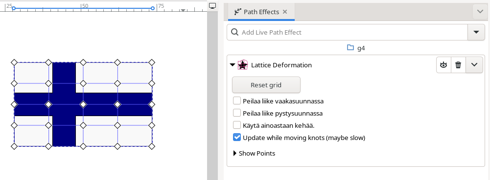 Lattice deformation -tehoste ja Suomen lippu