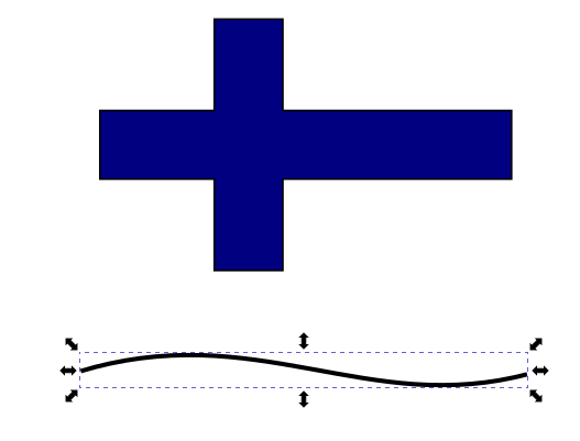 Siniristi Suomen lipun mittasuhteissa