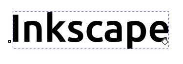 Työkalulla kirjoitettu teksti Inkscape
