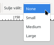 Asetus "sulje välit"